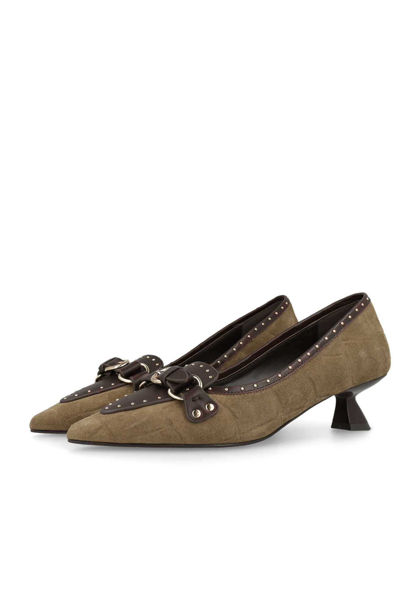 Lodi Embossed leather court shoes