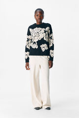 Object Jersey punto estampado Negro