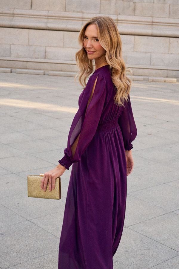 Pol&iacute;n Et Moi Vestido de convidada Moraira Roxo