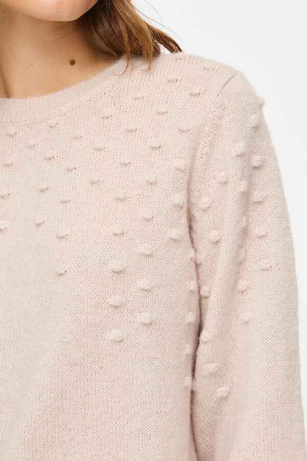 Vila Camisola de malha com textura bobble Tostado