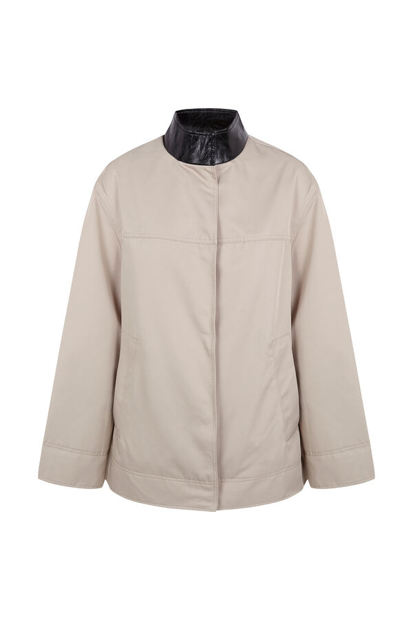 Cortefiel Jaqueta com gola contrastante Castanho