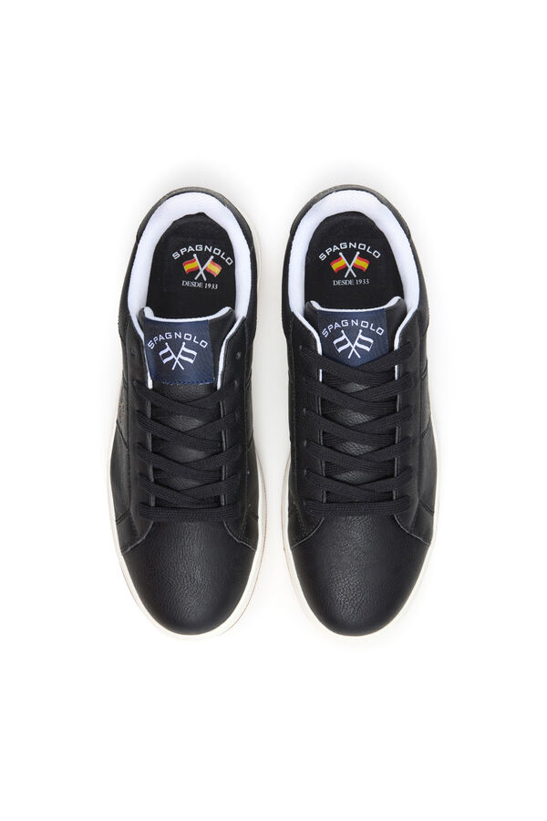 Spagnolo Men's casual tennis sneakers Black