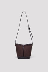 Cortefiel Bucket crossbody bag Dark brown
