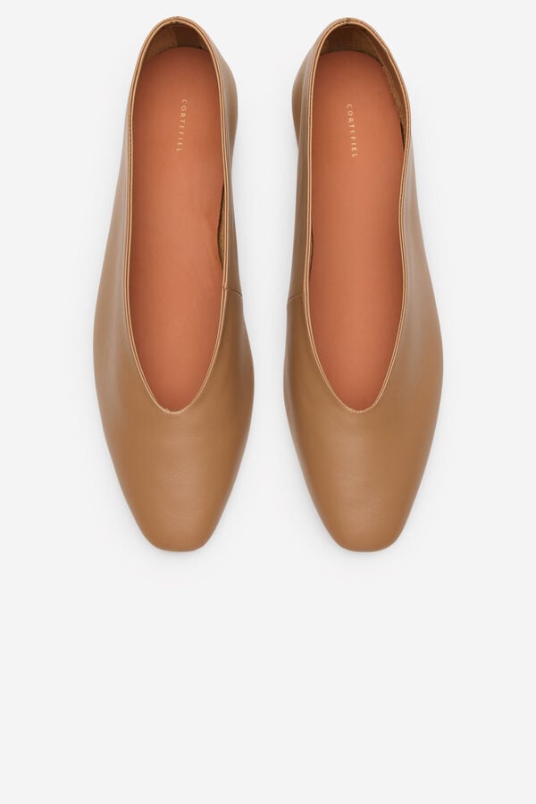 Cortefiel Leather ballerina flats Nude