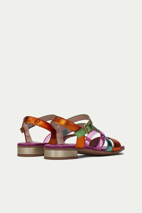 Cortefiel LENA flat vinyl/leather sandal Multicolour