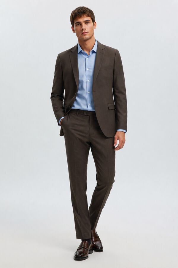 Selected Blazer Slim Fit Castanho