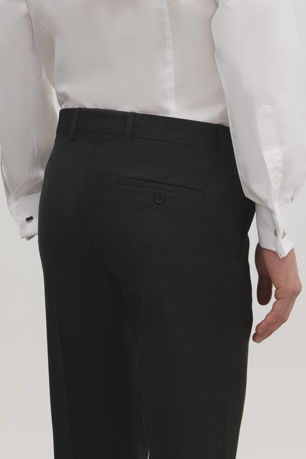 Silbon Calça de terno olho de pássaro  Cinzento
