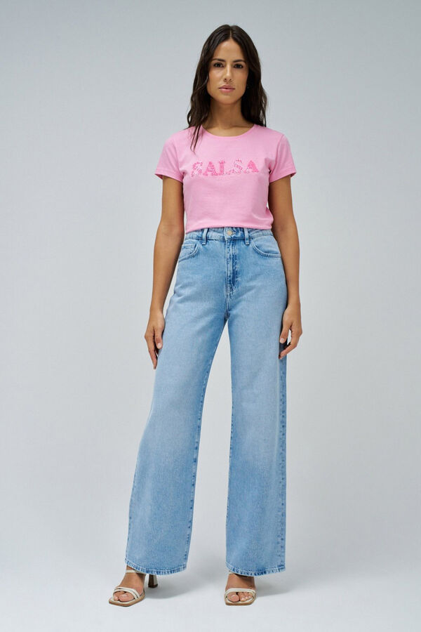 Salsa Jeans Camiseta com logo de flor Subiu