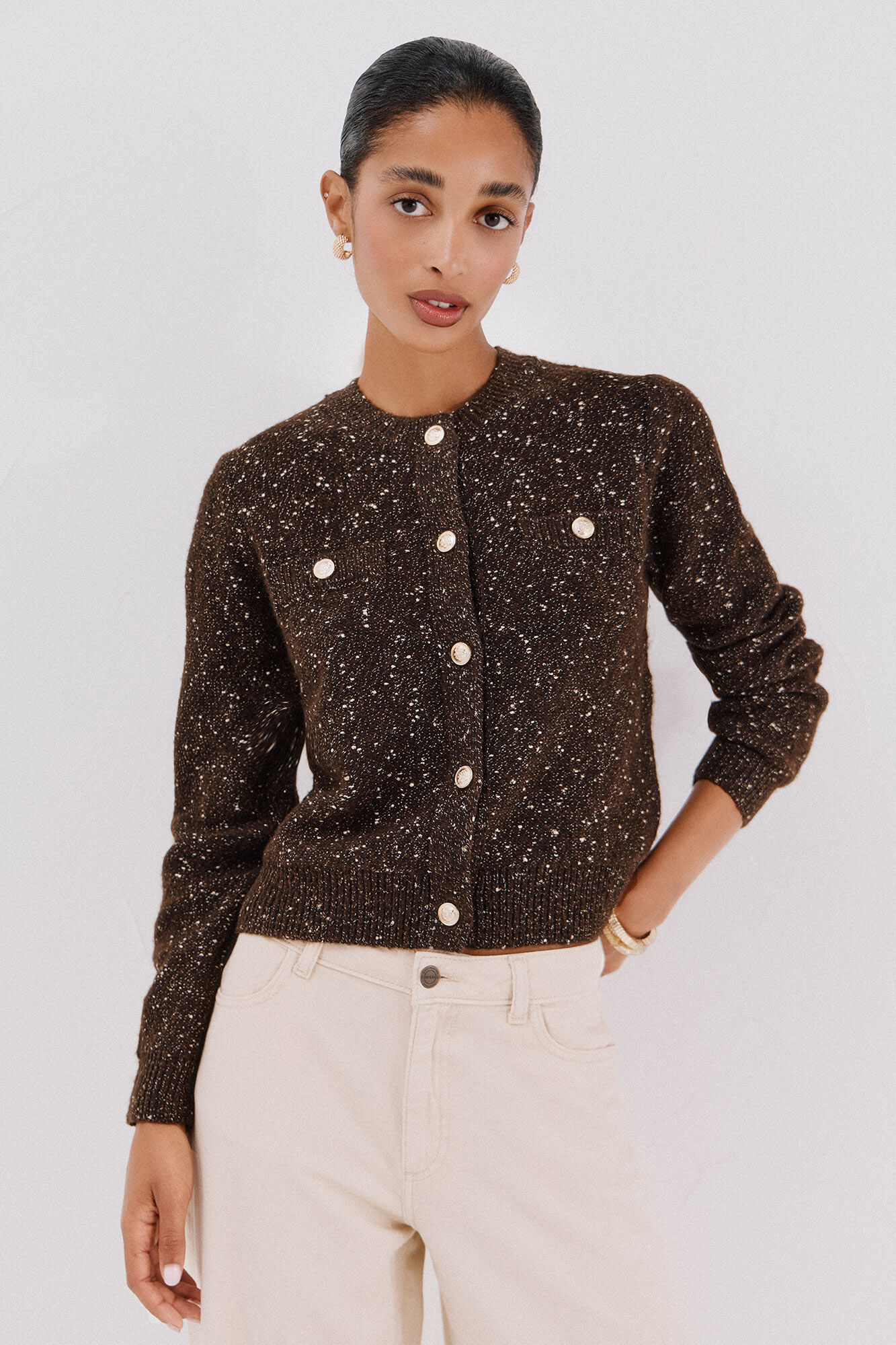 Cortefiel Jaqueta de lurex com bot&otilde;es