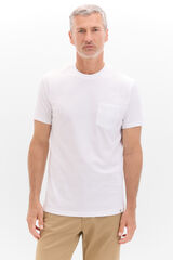 Cortefiel Camiseta basica bolsillo Branco