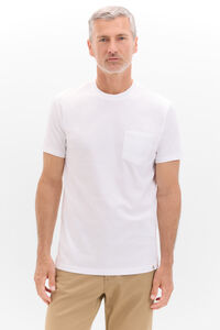 Cortefiel Camiseta basica bolsillo White