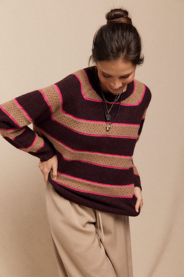 Slowlove Jersey rayas Granate