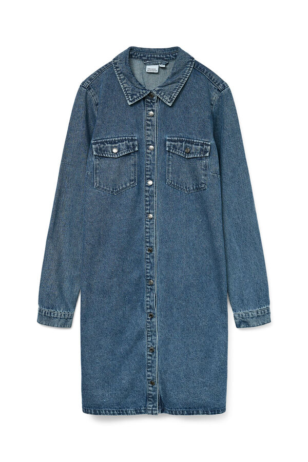 Vero Moda Vestido jeans curto de manga comprida Azul