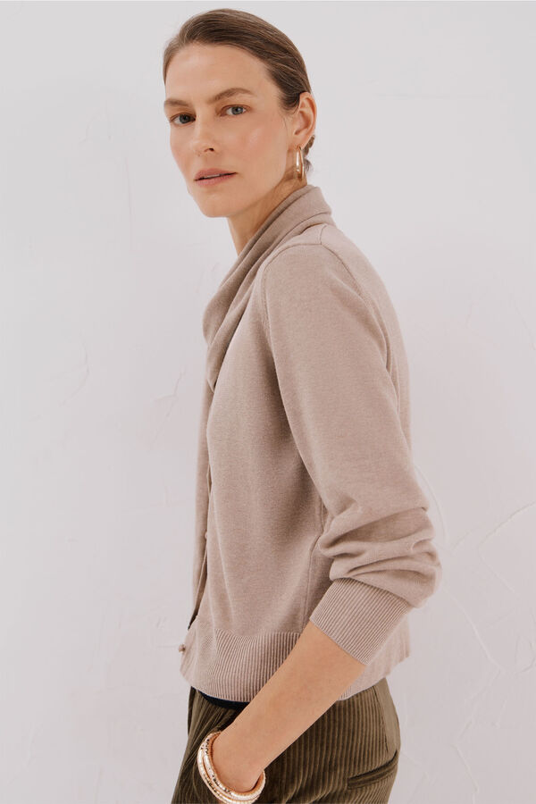 Cortefiel Chaqueta con bufanda Beige