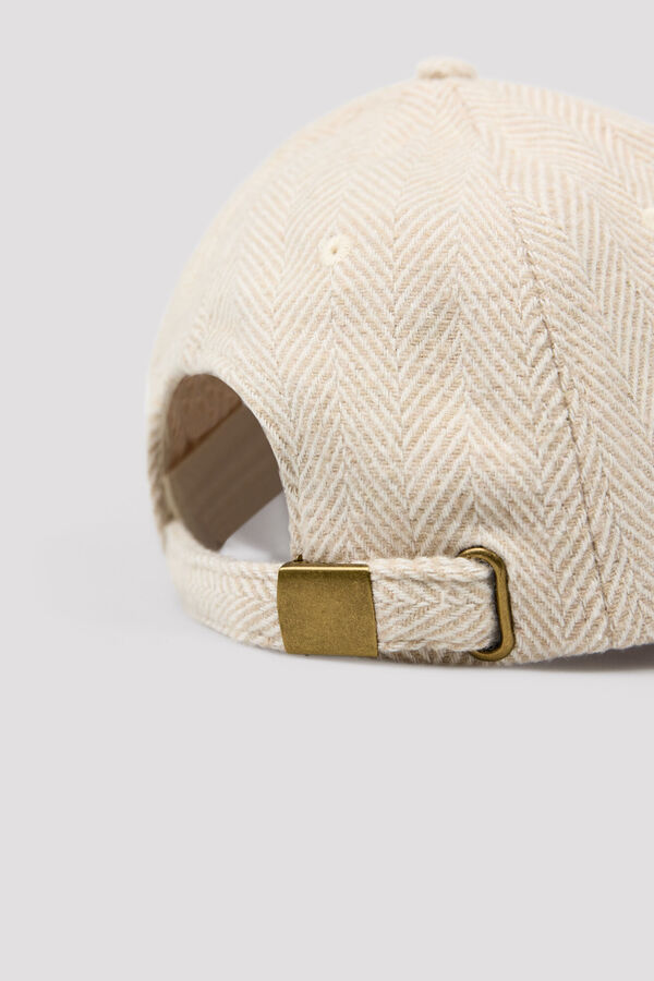 Cortefiel Herringbone cap Printed beige