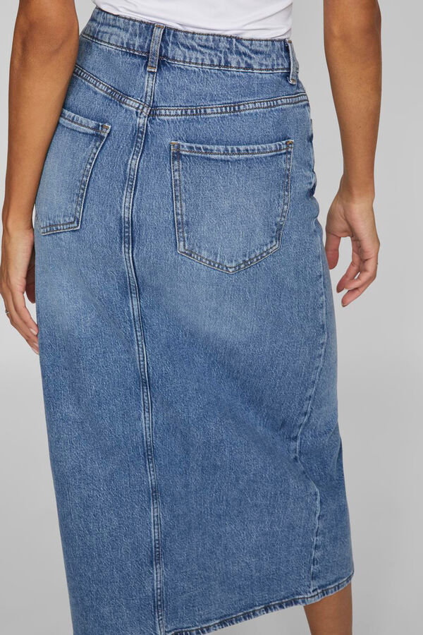 Vila Denim midi skirt Blue