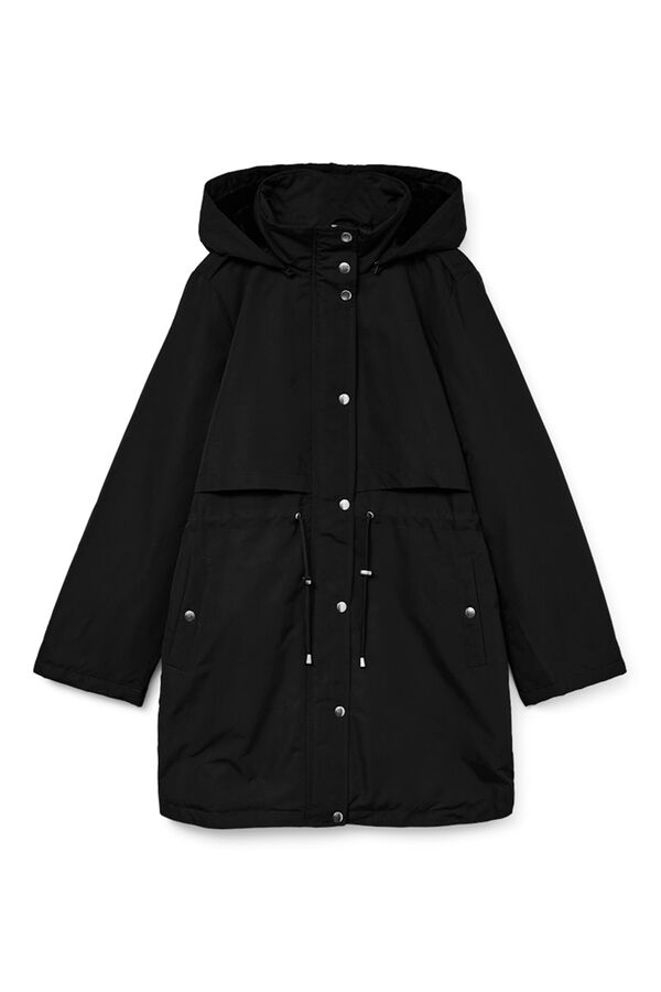Vero Moda Parka com botões prateados  Preto