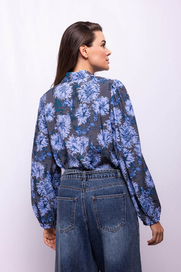 Object Flower print shirt Black
