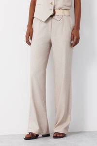 Cortefiel Wide-leg trousers with linen