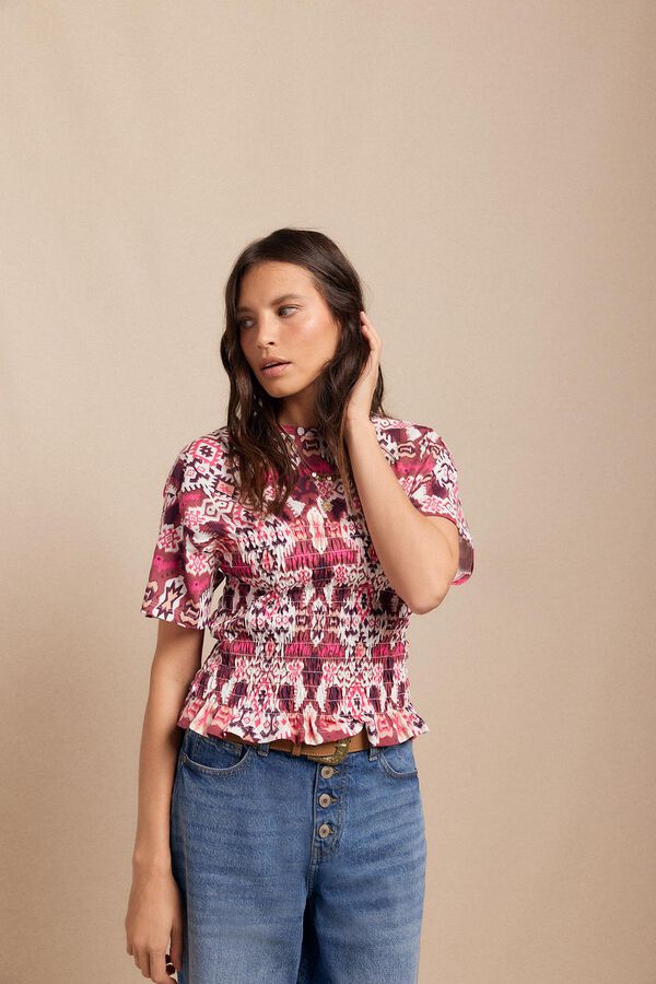 Slowlove Camiseta estampada em favo de mel Multicolorido
