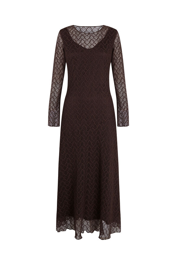Slowlove Vestido de renda Castanho