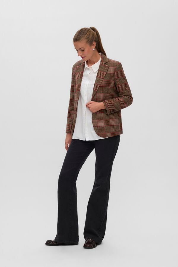 Vero Moda Blazer aos quadrados Castanho