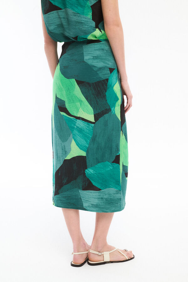 Vila Falda midi pareo con viscosa Verde