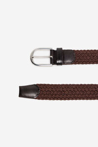 Cortefiel Elastic braided belt Dark brown