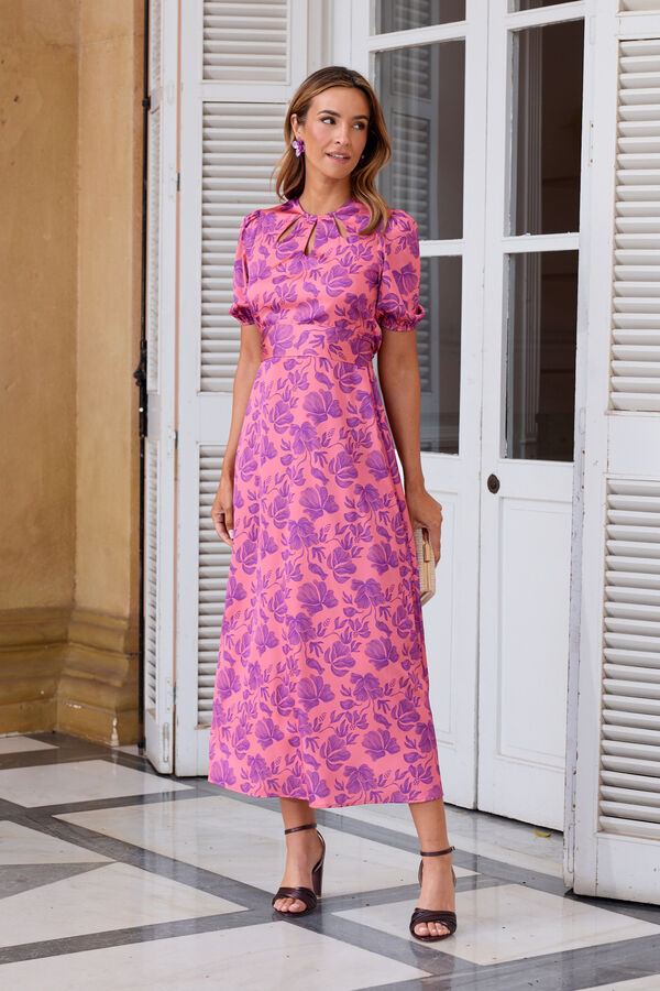 Pol&iacute;n Et Moi Vestido estampado rosa Vermelho