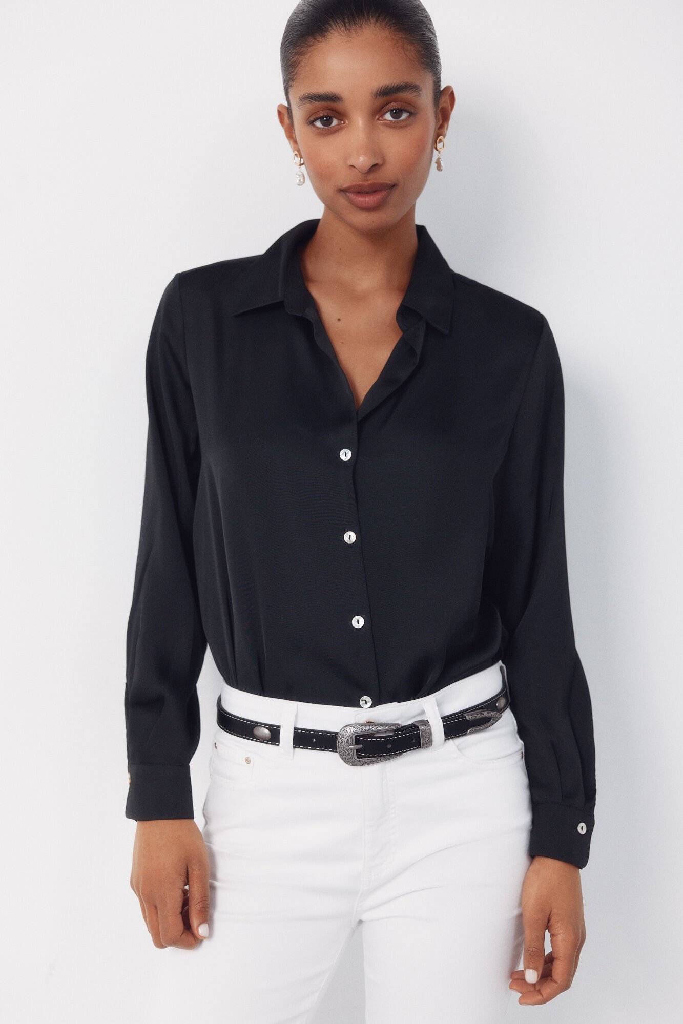 Cortefiel Camisa acetinada