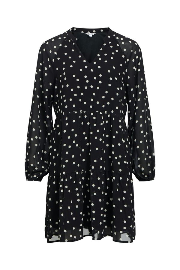 Object Short dress chiffon print Black