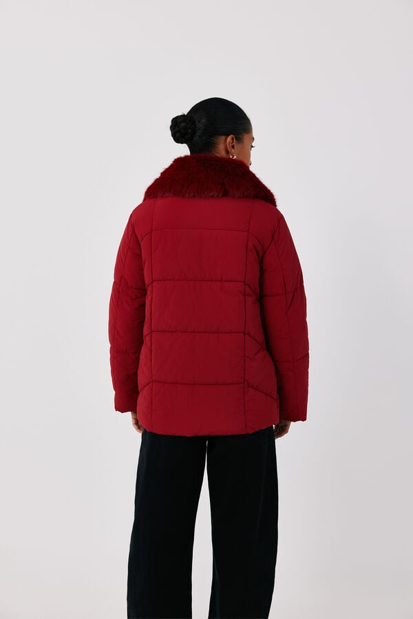 Cortefiel Puffer short anorak Red