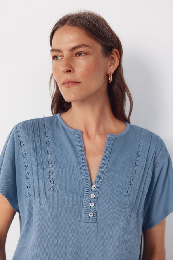 Cortefiel T-shirt fins Blue