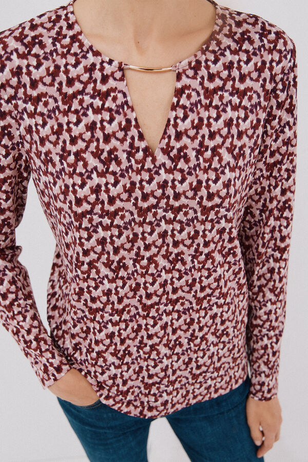 Cortefiel Gold piece top with neckline Multicolour