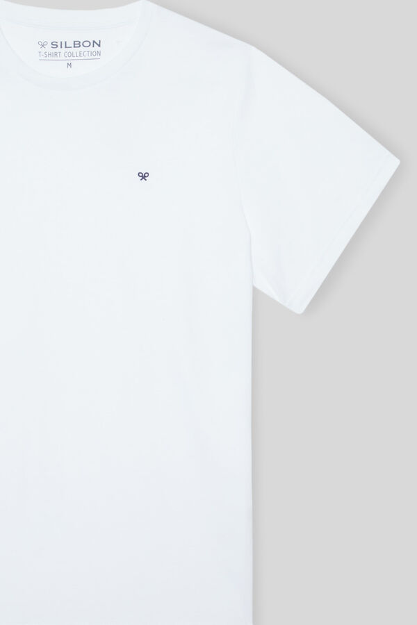 Cortefiel Camiseta silbon minilogo Blanco