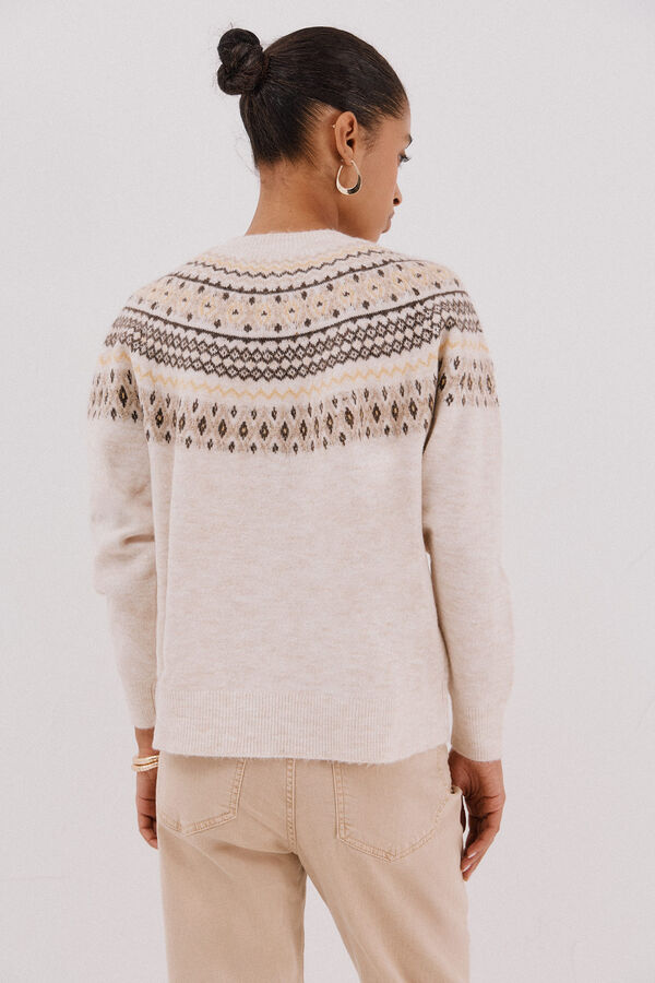 Cortefiel Jacquard design jumper Ivory