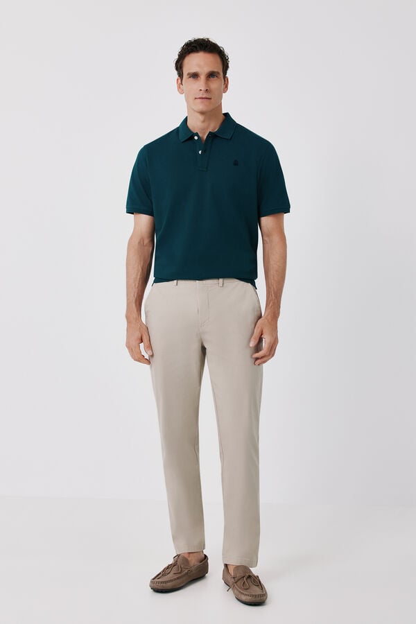 Cortefiel Polo b&aacute;sico piqu&eacute; Verde oscuro