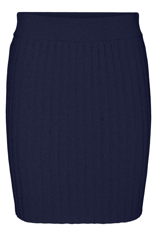 Cortefiel Short jersey-knit skirt Blue