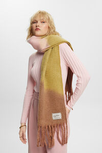 Cortefiel Fluffy colour block scarf Printed brown