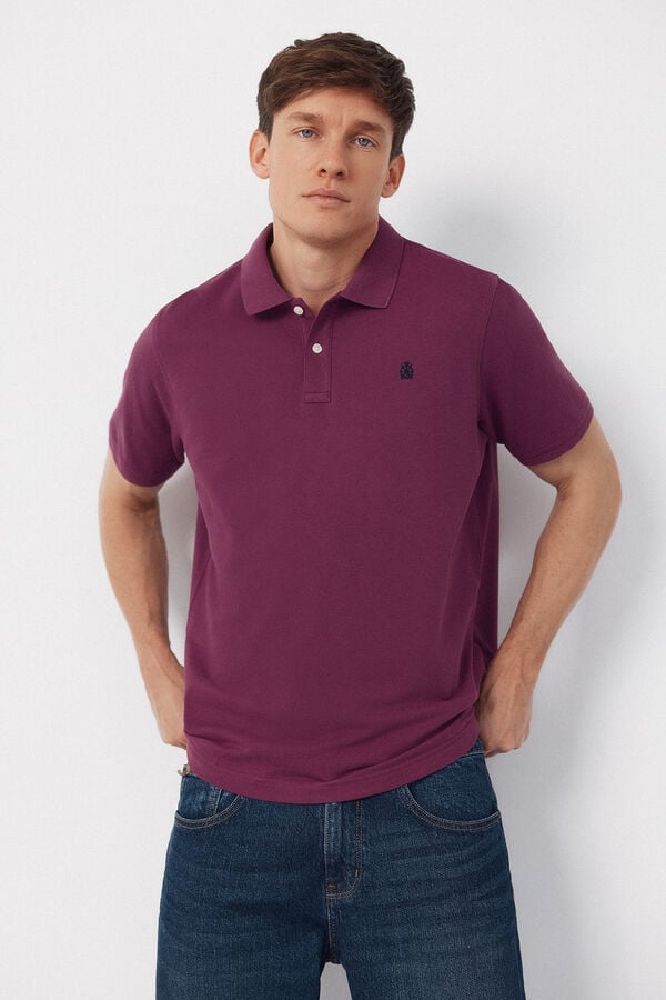 Cortefiel Basic piqu&eacute; polo shirt Pink
