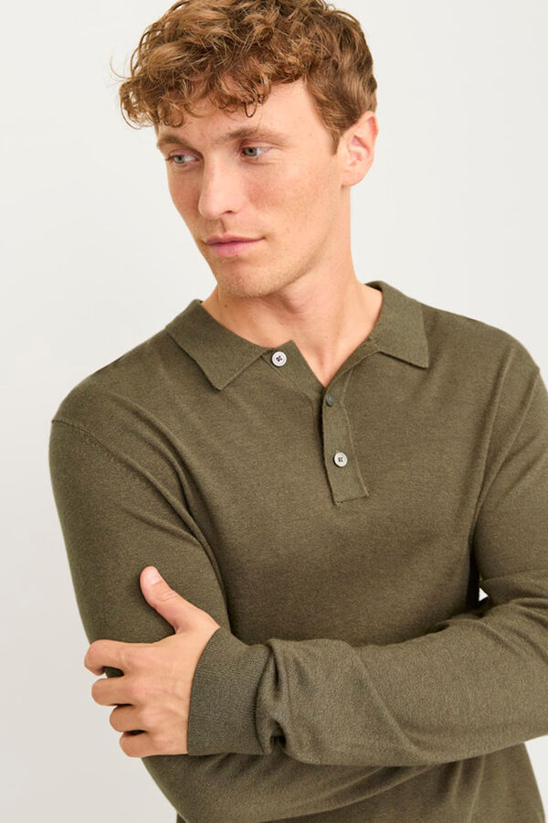 Jack & Jones Polo punto manga larga Gris oscuro