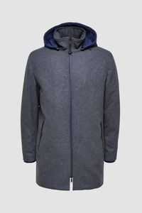 Cortefiel Wool coat with zip Grey