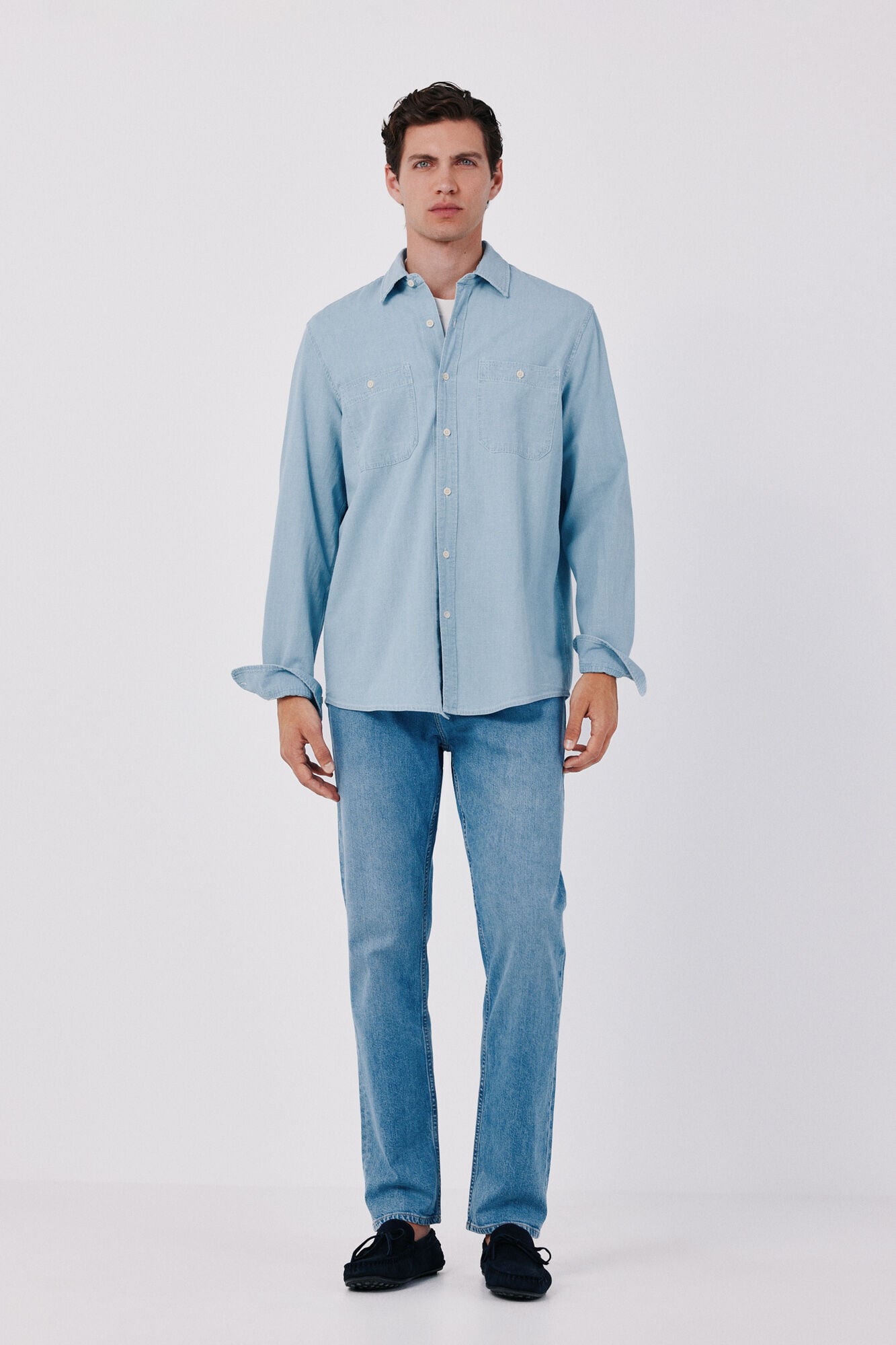 Cortefiel Chambray utility shirt