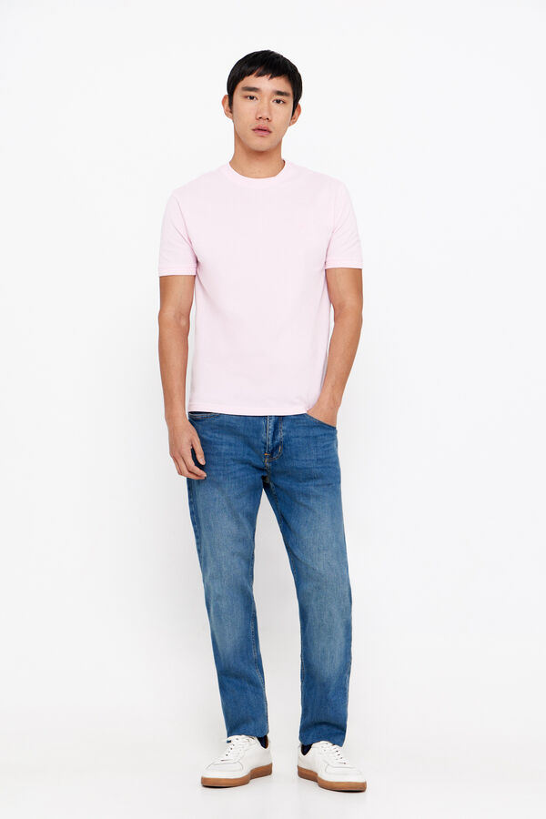 Cortefiel Basic piqué T-shirt Pink