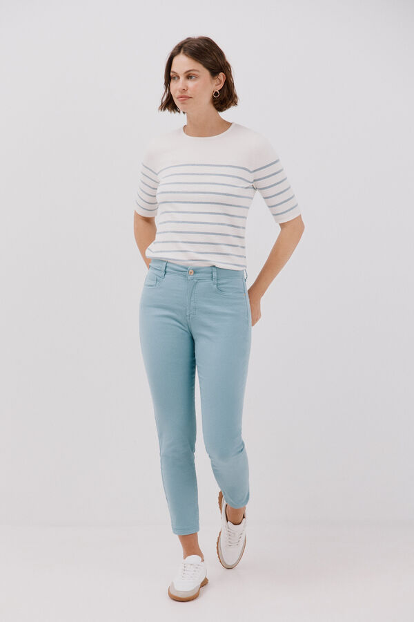 Cortefiel Sensational Slim Jacquard Jeans Blue
