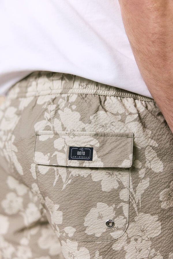 OOTO Fato de banho seersucker estampado floral OOTO Azul