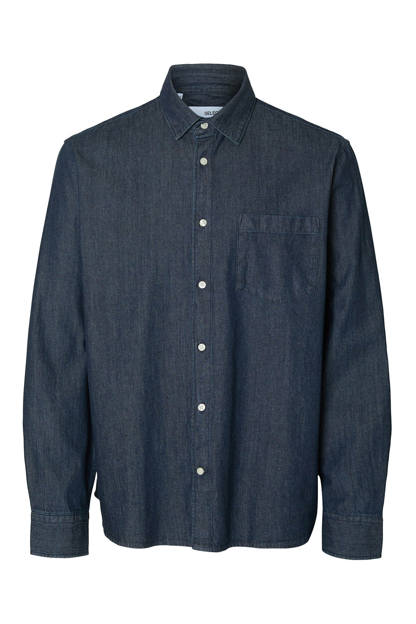 Selected Camisa de ganga leve 100% algod&atilde;o org&acirc;nico