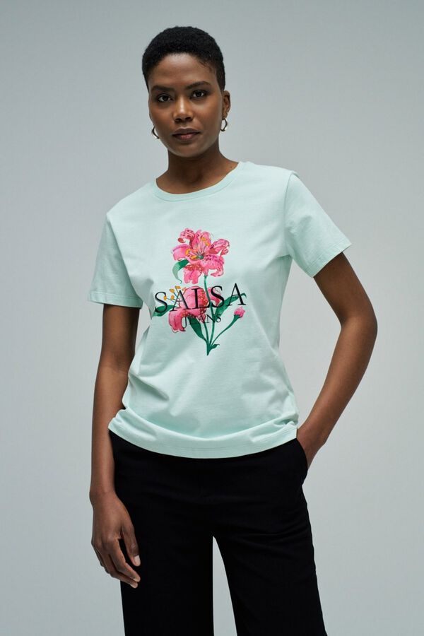 Salsa Jeans T-shirt estampada com logo Verde