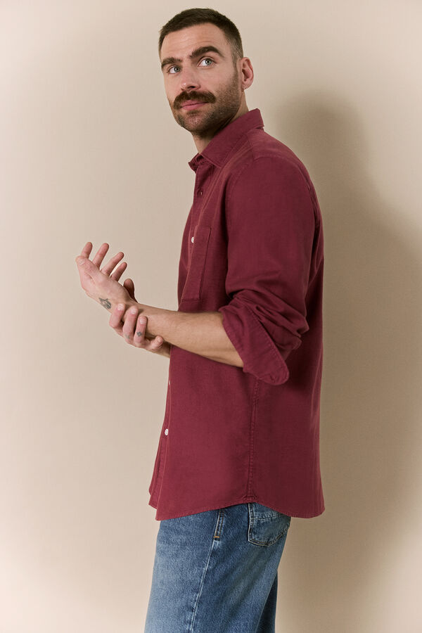 OOTO Camisa lisa fluida Granate