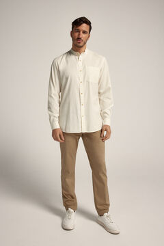 Cortefiel Slim fit Mandarin collar shirt White
